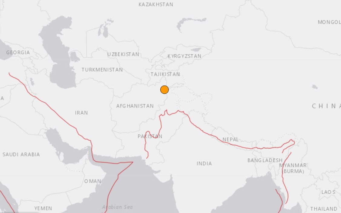 আফগানিস্তান-তাজিকিস্তান সীমান্তে ৫.৭ মাত্রার ভূমিকম্প 