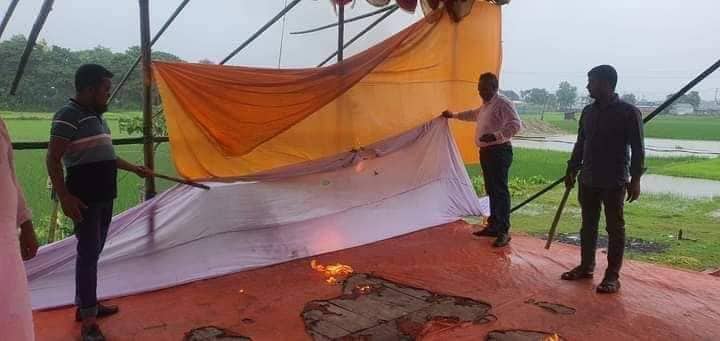 বারহাট্টায় বিএনপির মঞ্চে আগুন দেওয়ার অভিযোগ আ. লীগের বিরুদ্ধে