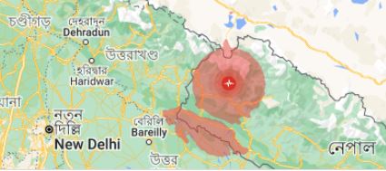 নেপালে ২৫ মিনিটের ব্যবধানে ২ ভূমিকম্প