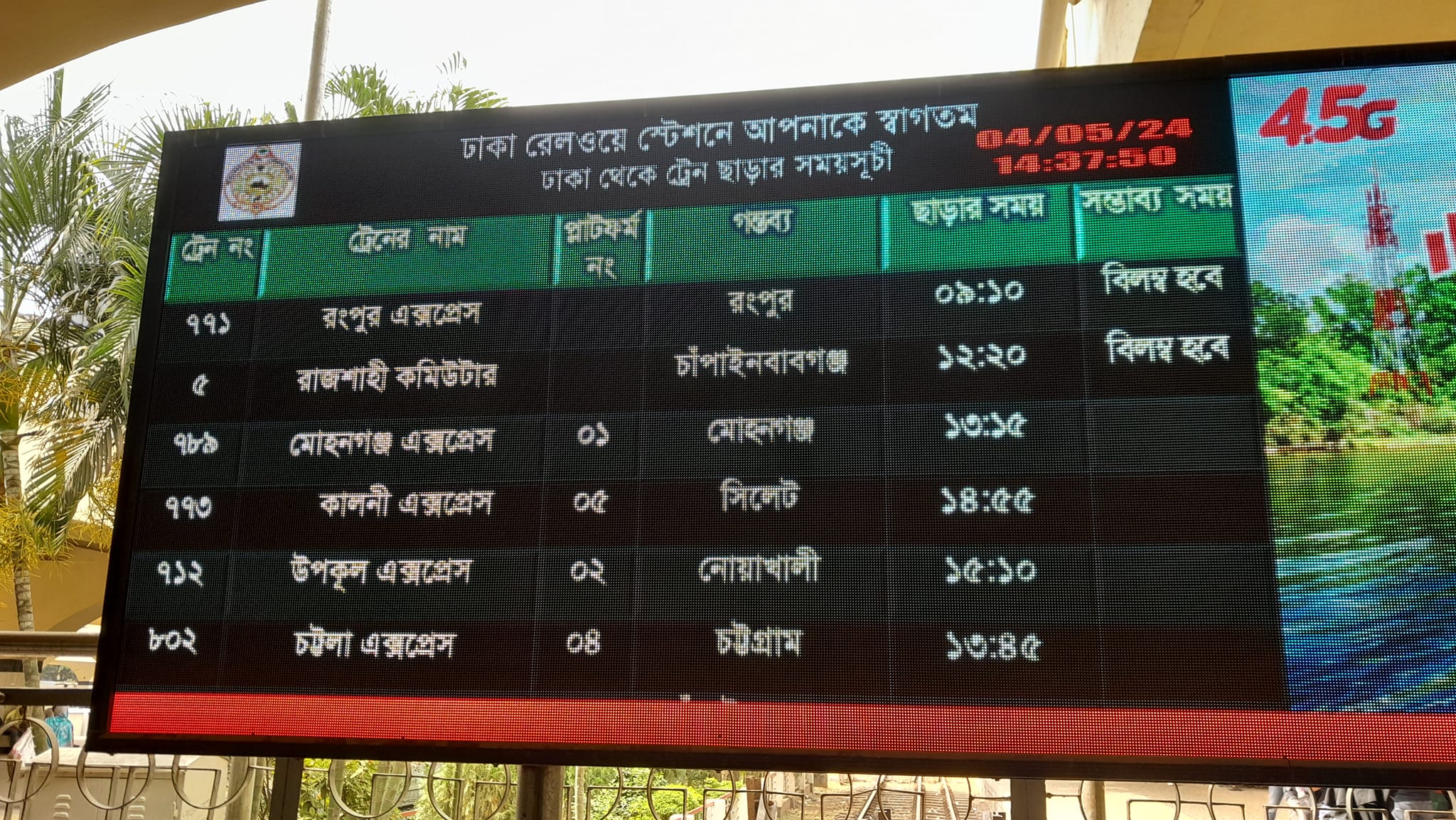 উত্তর-পশ্চিমাঞ্চল, ময়মনসিংহগামী ট্রেনে শিডিউল বিপর্যয়