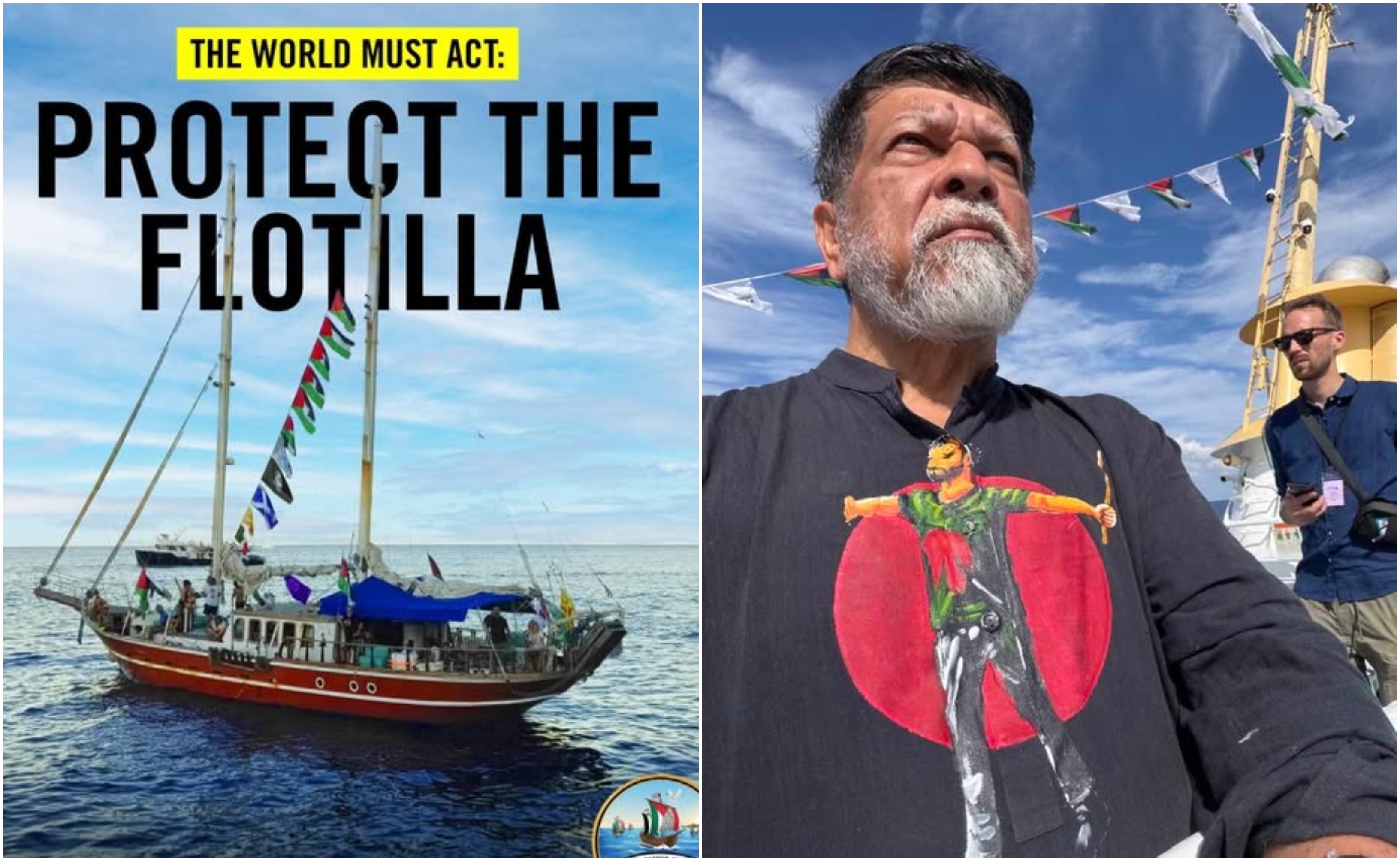 গাজা থেকে ১০০ মাইল দূরে ফ্লোটিলা, শহিদুল আলম জানালেন ‘এখনো বিপজ্জনক কিছু ঘটেনি’