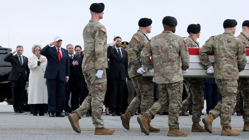 President Trump and top officials honor Maj. Jeffrey R. O'Brien, killed by an Iranian drone strike, at Dover Air Force Base.