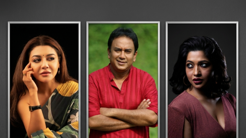 জয়া আহসান, জাহিদ হাসান ও আজমেরি হক বাঁধন। কোলাজ ছবি: শেখ মেহেদী মোর্শেদ/স্টার