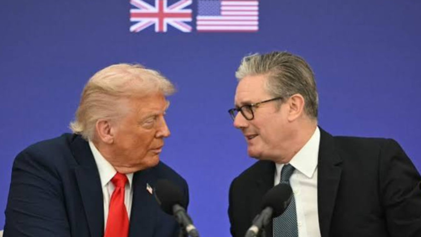 মার্কিন প্রেসিডেন্ট ডোনাল্ড ট্রাম্প ও ব্রিটিশ প্রধানমন্ত্রী কিয়ার স্টারমার। ছবি: বিবিসি