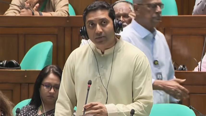 সংসদে প্রাথমিক ও গণশিক্ষা প্রতিমন্ত্রী ববি হাজ্জাজ। ছবি: ভিডিও থেকে নেওয়া