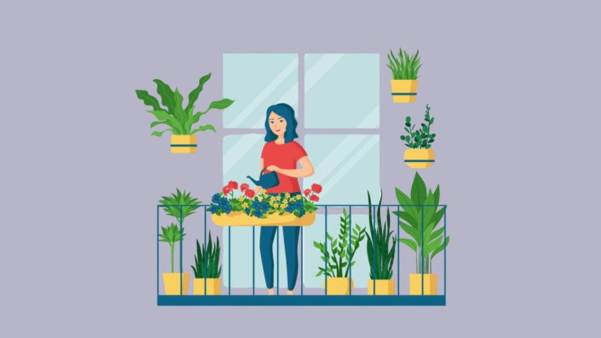 gardening at balcony