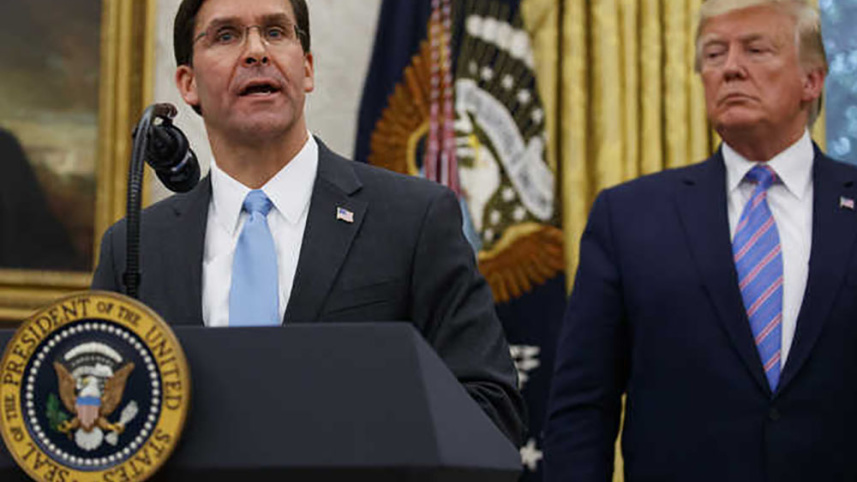 Donald Trump and Mark Esper