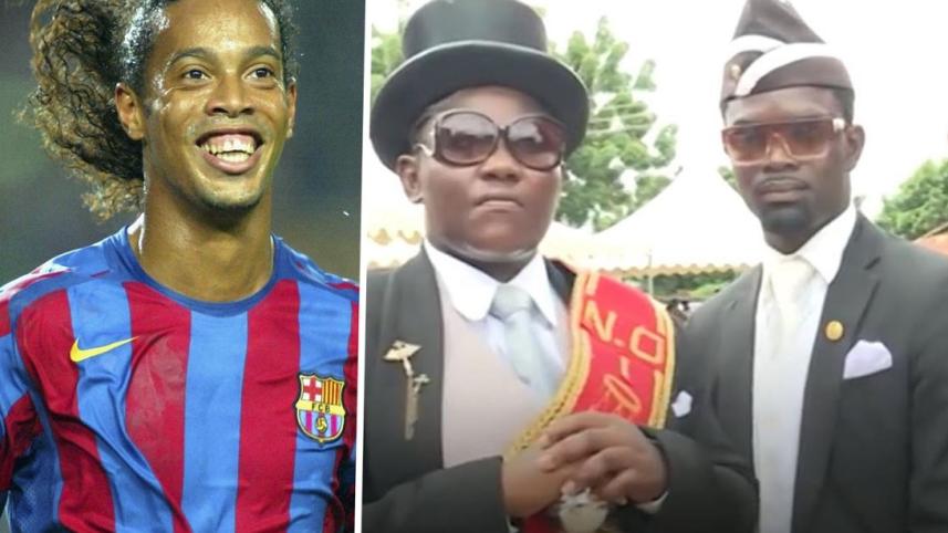 ronaldinho dancing pallbearers