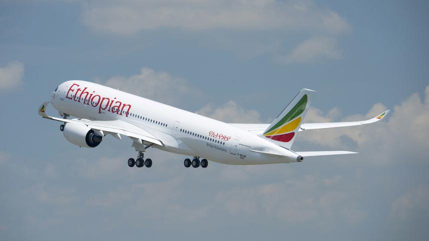 ইথিওপিয়ান এয়ারলাইন্সের উড়োজাহাজ। ফাইল ছবি: উড়োজাহাজ নির্মাতা এয়ারবাসের সৌজন্যে
