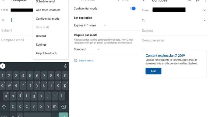 কনফিডেনশিয়াল মোডে মেসেজ পাঠানোর প্রথম ধাপ। ছবি: স্ক্রিণশট