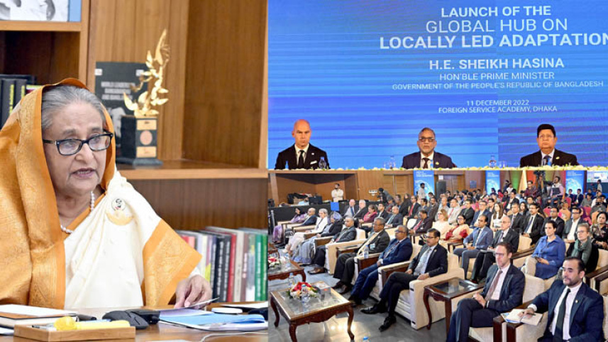 প্রধানমন্ত্রী আজ সকালে গণভবন থেকে ফরেন সার্ভিস একাডেমিতে ভার্চুয়াল মাধ্যমে যোগ দেন। ছবি: বাসস