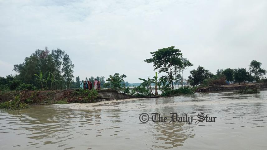 সিরাজগঞ্জে কমছে যমুনার পানি, কমেনি দুর্ভোগ 