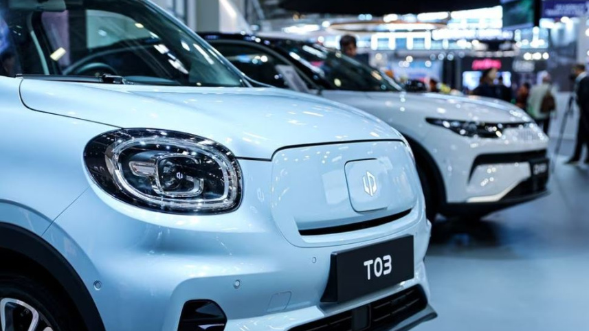 মিউনিখ অটো শোতে নজর কাড়ে চীনের লিপমোটর ব্র্যান্ডের গাড়ি। ছবি: রয়টার্স