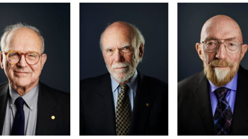 ২০১৭ সালে যুক্তরাষ্ট্রের ব্যারি ব্যারিশ, কিপ থর্ন ও রাইনার ভাইস নোবেল জেতেন। ছবি: নোবেলের ওয়েবসাইট