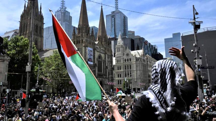 মুক্ত ফিলিস্তিনের দাবিতে অস্ট্রেলিয়ায় শিক্ষার্থীদের অবরোধ