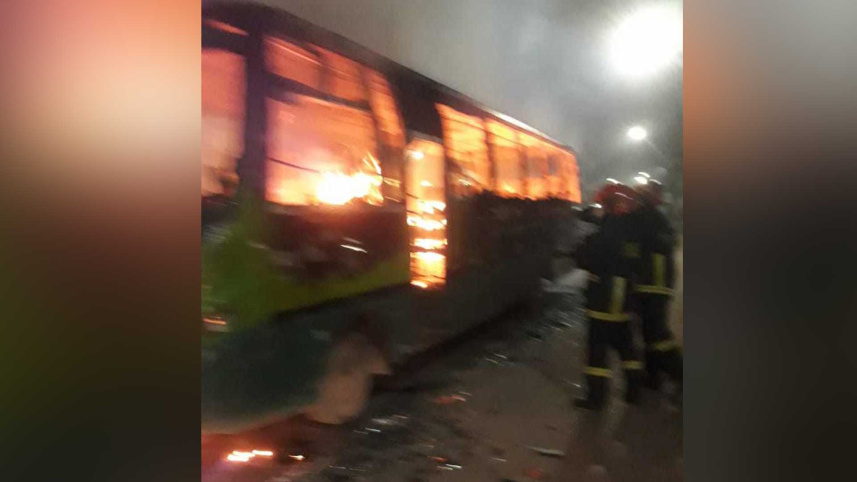 staff bus torched