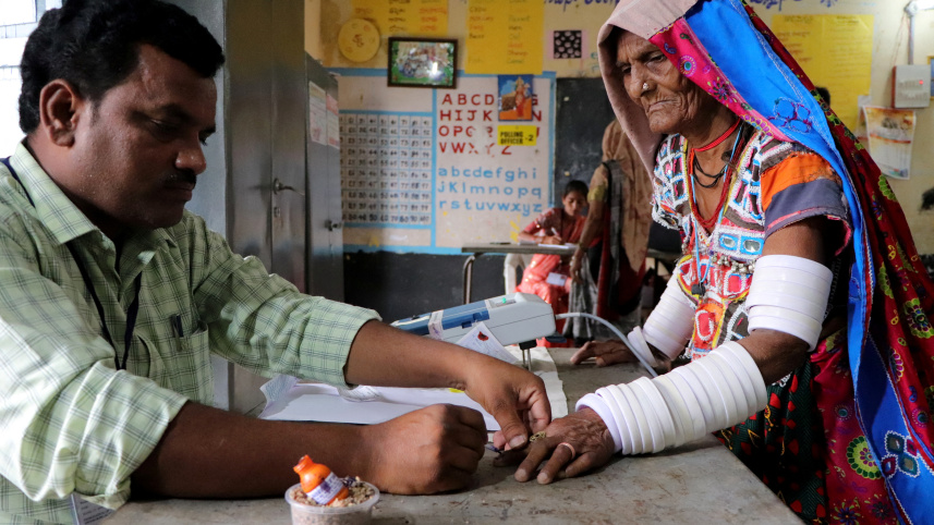 লোকসভা নির্বাচনের চতুর্থ ধাপ। ছবি: রয়টার্স