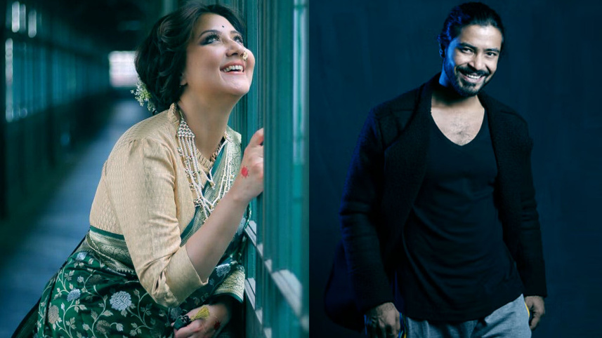 কলকাতার স্বস্তিকা মুখার্জী ও বাংলাদেশের শরিফুল রাজ। ছবি: কোলাজ/সংগৃহীত