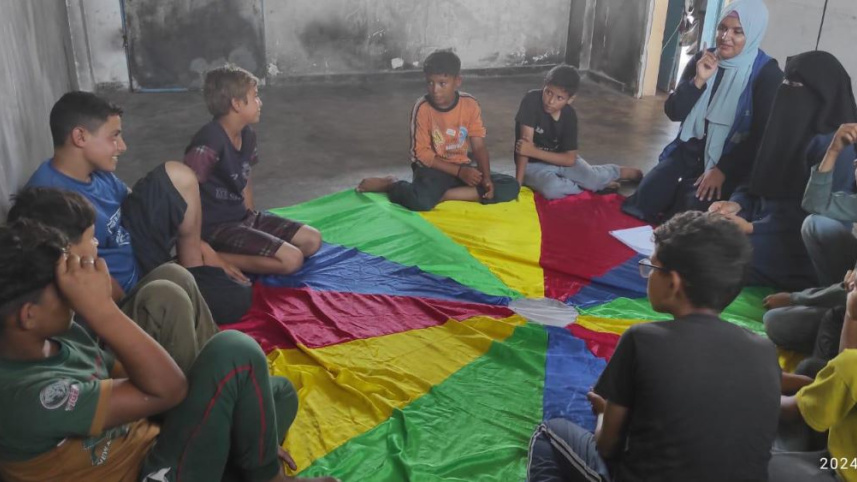 ফিলিস্তিনি শিশুদের জন্য ইউএনআরডব্লিউএর কার্যক্রম। ছবি: এক্স থেকে নেওয়া