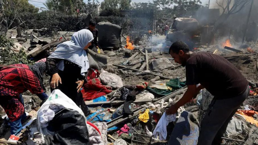 আগেও আল-মাওয়াসি ক্যাম্পে হামলা চালিয়েছে ইসরায়েল। ফাইল ছবি: রয়টার্স (জুলাই ২০২৪)