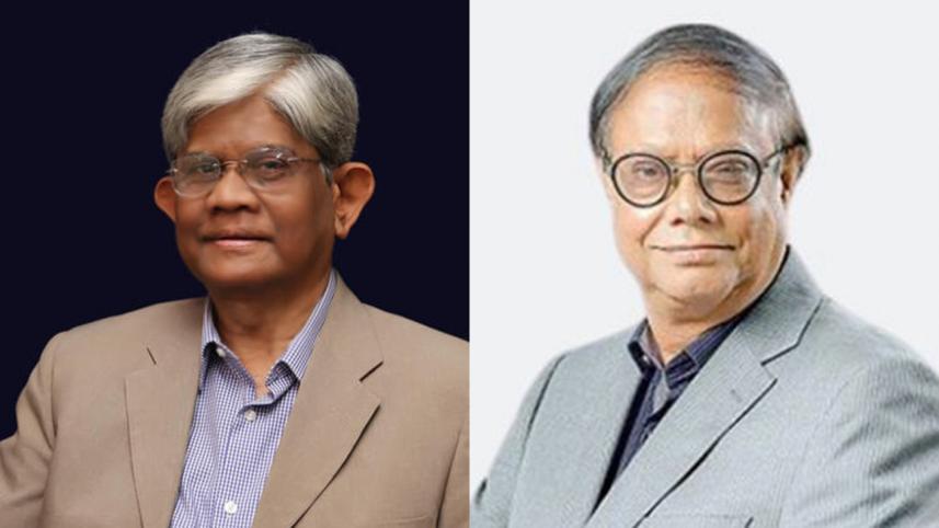 অর্থ উপদেষ্টা সালেহ উদ্দিন আহমেদ ও বাংলাদেশ ব্যাংকের গভর্নর আহসান এইচ মনসুর। কোলাজ ছবি: সংগৃহীত