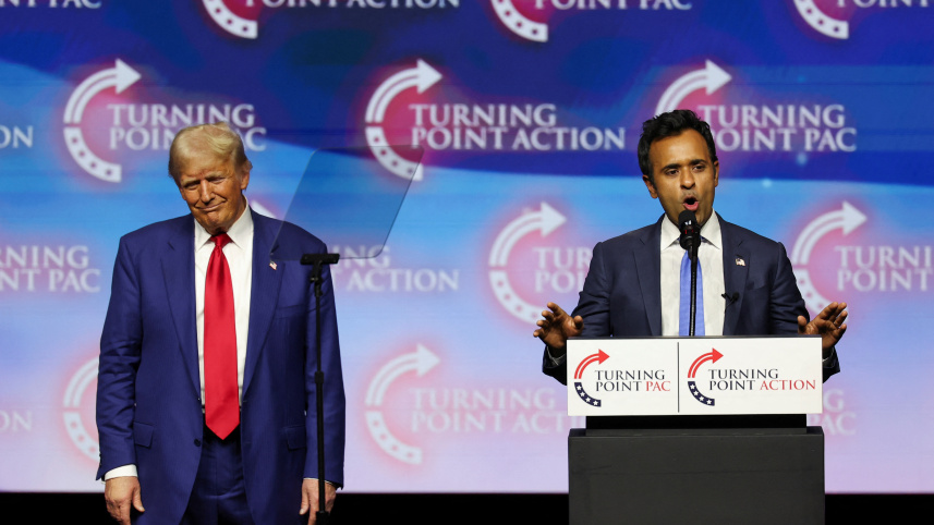 রামাস্বামী ও ট্রাম্প। ফাইল ছবি: রয়টার্স