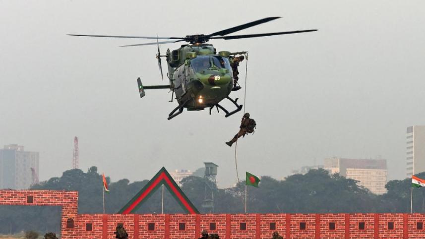 কলকাতায় বিজয় দিবসের অনুষ্ঠানের মহড়া চলছে। ছবি: সংগৃহীত