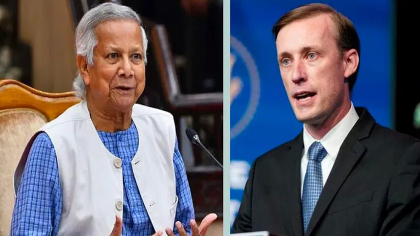 জেক সালিভান ও ড. মুহাম্মদ ইউনূস। কোলাজ ছবি: রয়টার্স