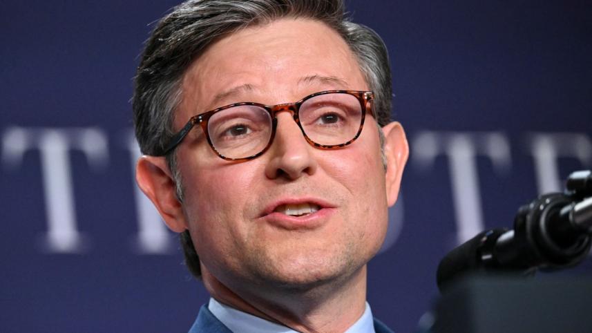 মার্কিন হাউস স্পিকার মাইক জনসন। ছবি: এএফপি