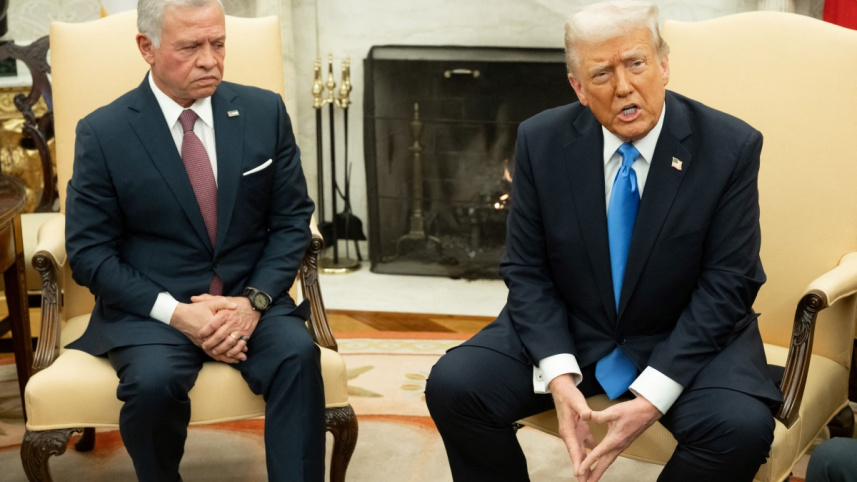 ট্রাম্প ও জর্ডানের রাজা দ্বিতীয় আবদুল্লাহ। ফাইল ছবি: এএফপি