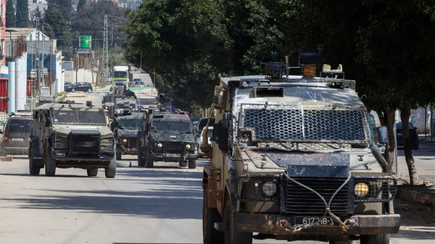 অধিকৃত পশ্চিম তীরে আইডিএফের টহল। ছবি: এএফপি