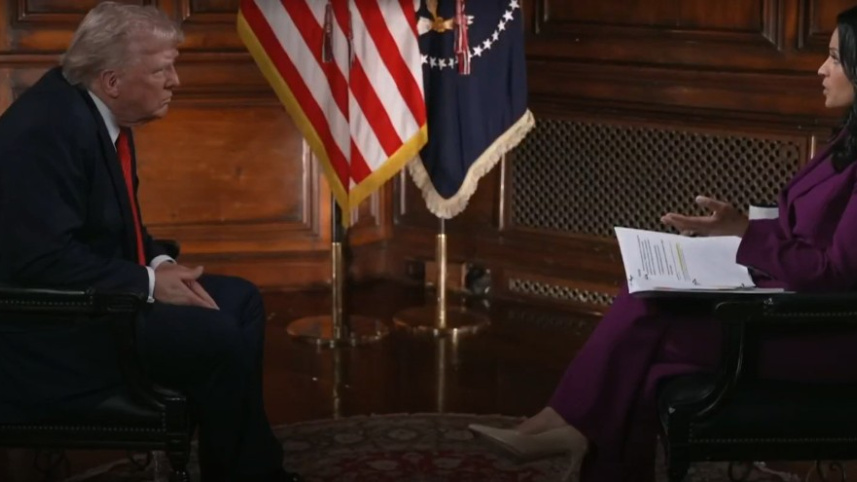 এনবিসি নিউজের সাক্ষাৎকারে ট্রাম্প। ছবি: ভিডিও থেকে স্ক্রিণশট