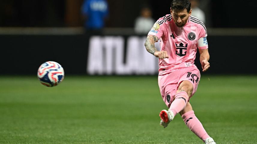 Lionel Messi scores a goal