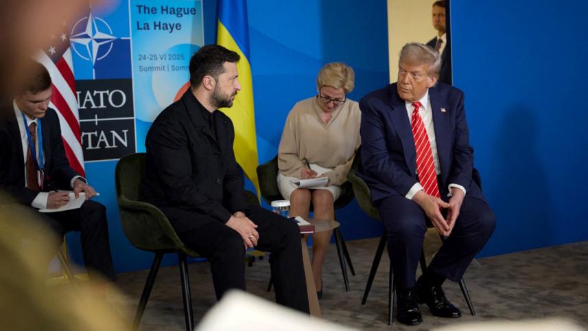 Trump Zelenskyi at Nato Summit 2025