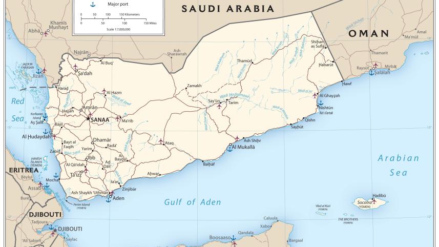 মানচিত্রে ইয়েমেন। ছবি: উইকিমিডিয়া কমন্স