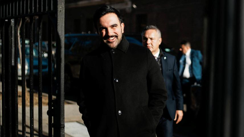 সংবাদ সম্মেলনে মামদানি। ফাইল ছবি: রয়টার্স