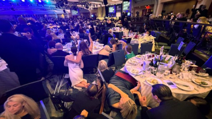 হোয়াইট হাউস করেসপন্ডেন্টস ডিনারে হামলা। ছবি: এএফপি