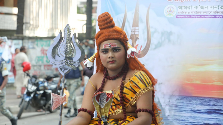 ঢাকায় জন্মাষ্টমীর শোভাযাত্রা। ছবি: প্রবীর দাশ/স্টার