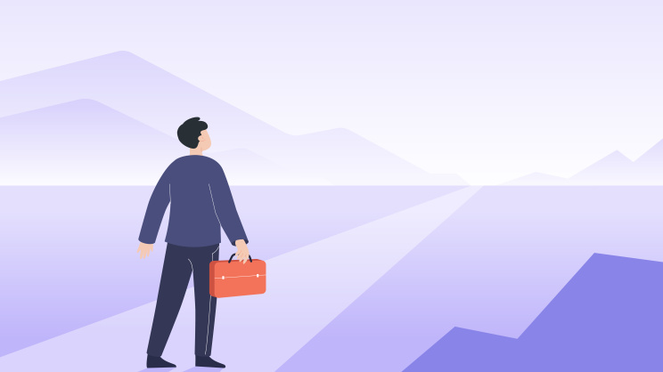  businessman and long way ahead