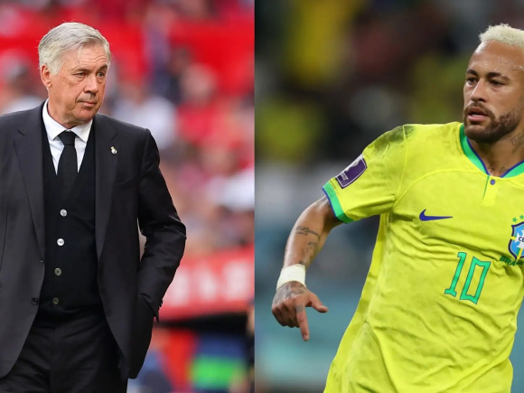 Neymar and Ancelotti 
