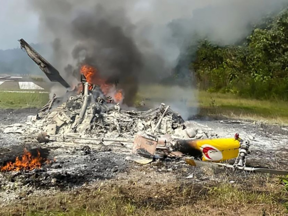 মালয়েশিয়ায় হেলিকপ্টার বিধ্বস্ত হয়ে পাঁচজনের প্রাণহানি। ছবি: সংগৃহীত/সামাজিক যোগাযোগমাধ্যম