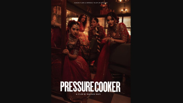 প্রেশার পয়েন্ট সিনেমার পোস্টারে শবনম বুবলি, নাজিফা তুষি, স্নিগ্ধা চৌধুরী ও মারিয়া শান্ত। ছবি: বুবলির অফিশিয়াল ফেসবুক পেজ