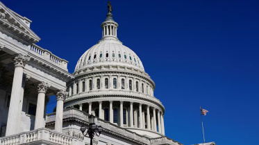 A view of the dome of the U.S. Capitol building on Capitol Hill in Washington, D.C.