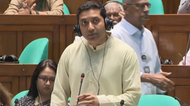 সংসদে প্রাথমিক ও গণশিক্ষা প্রতিমন্ত্রী ববি হাজ্জাজ। ছবি: ভিডিও থেকে নেওয়া