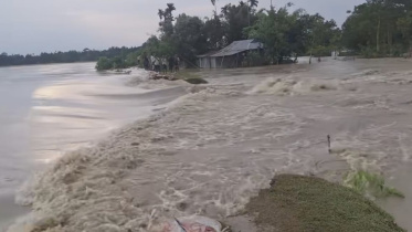বাঁধ ভেঙে প্লাবিত হয়েছে কয়েকটি গ্রাম