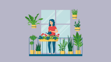 gardening at balcony