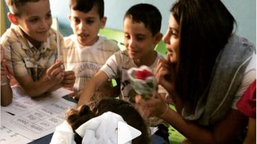 Priyanka Chopra with Syrian refugees