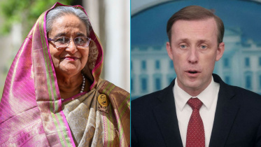 প্রধানমন্ত্রী শেখ হাসিনা ও জ্যাক সুলিভান। ফাইল ছবি: বাসস-রয়টার্স