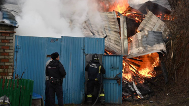 রাশিয়ার বেলগোরোদে ইউক্রেনীয় ড্রোন হামলার পরের চিত্র। ছবি: এএফপি
