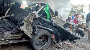 দুর্ঘটনা কবলিত টয়োটা হাইলাক্স পিকআপের ১৪ যাত্রীর মধ্যে ১১ জন নিহত হন। ছবি: সংগৃহীত